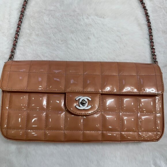 Chanel Peach Orange Chocolate Bar Single Flap - Picture 1 of 1